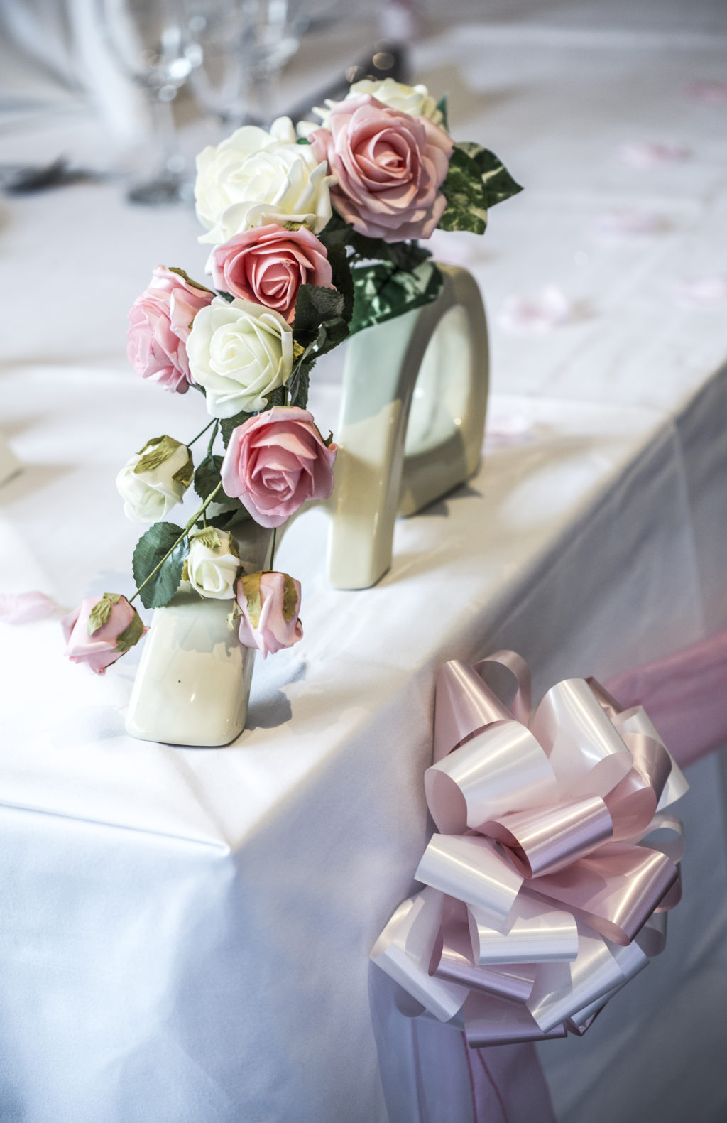Close up of a flower arrangement prepared for a wedding ceremony at mercure hotels