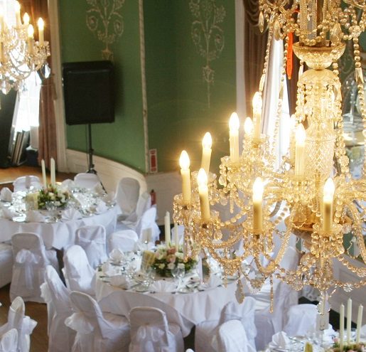 Birds eye view of The Adam Ballroom including 2 grand chandeliers